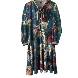 Mia Mod Teal Floral Dress